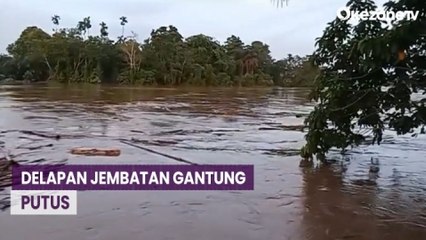 Delapan Jembatan Gantung di Musi Rawas Utara Putus Akibat Banjir Bandang