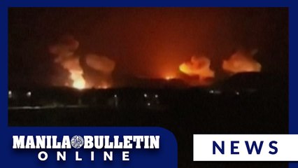Huthi television broadcast shows airstrikes in Yemen