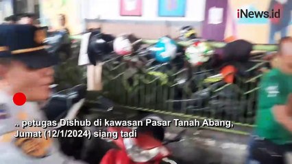 Razia Parkir Liar di Pasar Tanah Abang, Pengemudi Ojek Kocar Kacir