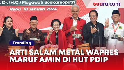 Arti Salam Metal Wapres Maruf Amin di Acara HUT ke-51 PDIP