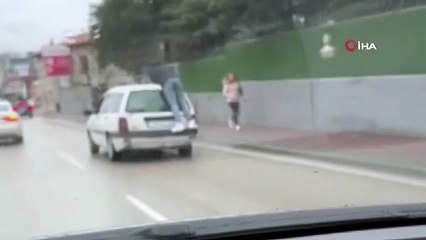 Bursa’da tehlikeli yolculuk kamerada