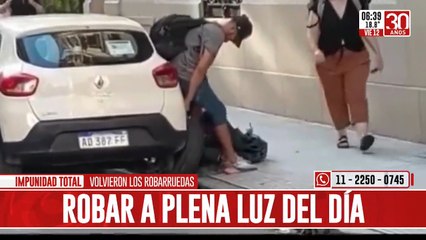 Insólito: se roban una rueda a plena luz del día y ante la vista de todos