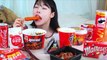 ASMR MUKBANG| Red Convenience store(Tteokbokki, Maltesers, Black bean noodles, Ramen, Chicken)