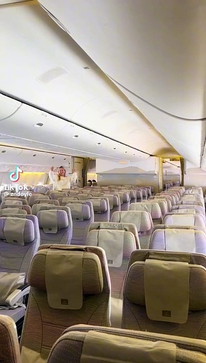 (INSOLITE) Aux Seychelles, une mère et sa fille voyagent seule dans un avion totalement vide ! (vidéo de @zndoyle/ Tiktok)