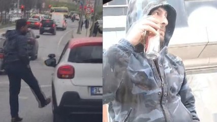 Sürücü adayı ve eğitmeninin korku dolu anları