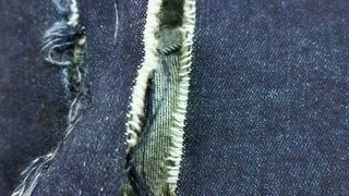 Repairing the largest pieces of jeans in an easy and hidden way