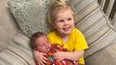 Adorable Moment Toddler Meets Baby Brother for First Time Ever