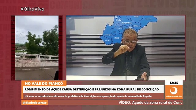 Repórter Cláudio Nepó atualiza informações sobre chuvas no Vale do Piancó no programa Olho Vivo