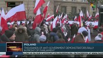 Poland: Thousands of anti-government protesters rally in front of the Parliament