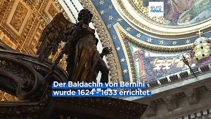 "Dicke Schicht": Bronze-Baldachin im Petersdom in Rom wird restauriert