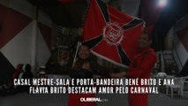 Casal mestre-sala e porta-bandeira Bené Brito e Ana Flávia Brito destacam amor pelo Carnaval