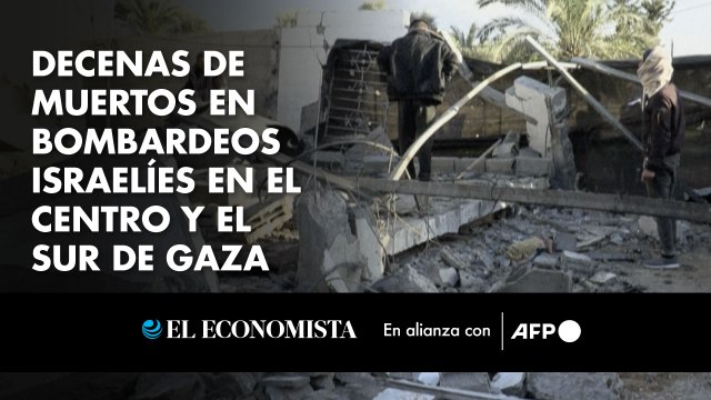 Decenas de muertos en bombardeos israelíes en el centro y el sur de Gaza