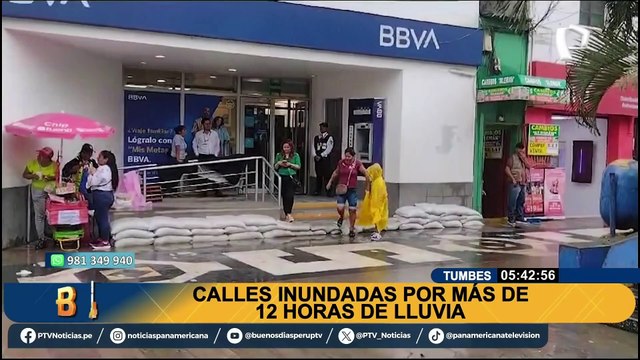 Tumbes: sistema de desagüe colapsa tras más de 12 horas de lluvias que inundaron la ciudad