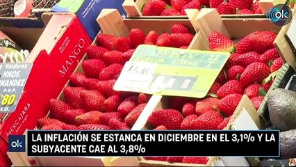 La inflación se estanca en diciembre en el 3,1% y la subyacente cae al 3,8%
