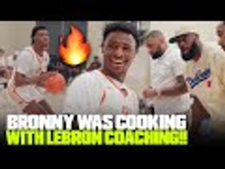 Bronny James HIGHEST SCORING Game w/ LeBron Coaching!! Went CRAZY From THREE POINT LAND v Pro Skills