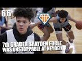 Télécharger la video: 6'6 7th Grader Brayden Fogle Was UNSTOPPABLE At NEOYE!! | Crafty Lefty Has Elite Level Finishing