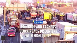 Truckers block roads for a third day across Romania over high prices