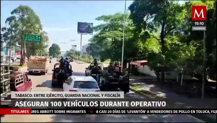 Autoridades aseguran más de 100 vehículos durante operativo en Tabasco