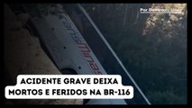 Grave acidente entre carro e ônibus deixa vítimas fatais e feridos na BR-116, em Campanário