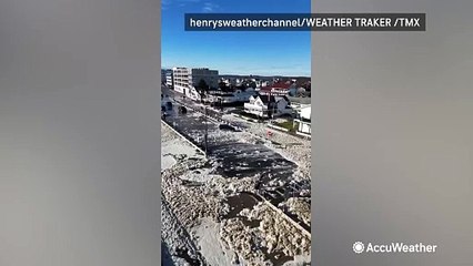 Coastal New Hampshire town flooded with sea foam