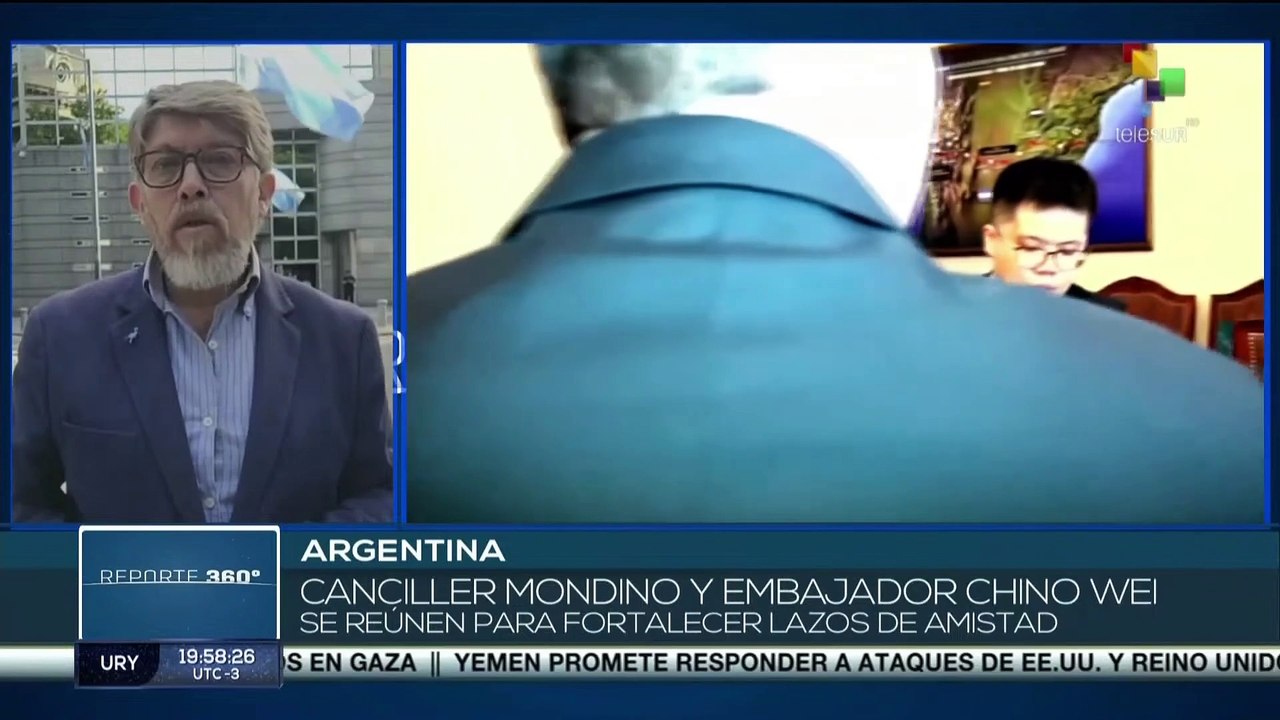 Canciller argentina sostiene encuentro bilateral con el embajador chino Wang Wei