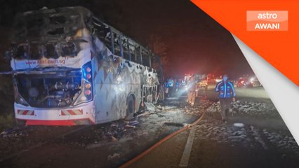 Pelancong asing maut, bas rentung terbakar di PLUS