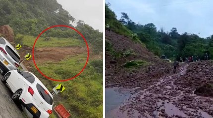 Momento exacto de la tragedia por un alud de tierra en Carmen de Atrato,Chocó