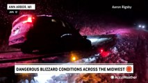Dangerous blizzard conditions cause crashes and power outages throughout the Midwest