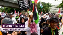 Peringati 100 Hari Genosida di Gaza, Ribuan Orang Demo di Depan Kedubes Amerika Serikat