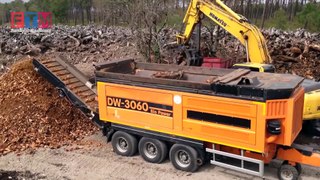 Extreme Dangerous Wood Chipper Machines Working, Fastest Big Tree Shredder With Modern Technolog