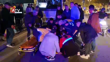 Motosikletin yayaya çarptığı kaza seyirlik oldu