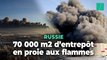 Un gigantesque incendie fait rage à Saint-Pétersbourg