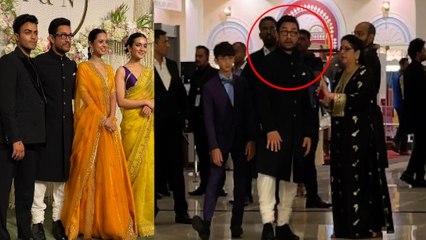 Ira Nupur Grand Reception: Aamir Khan Black Sherwani Look, Tension में दिखें..FULL VIDEO