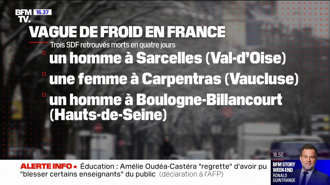 Froid: trois personnes sans-abri ont été retrouvées mortes en 4 jours