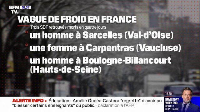 Froid: trois personnes sans-abri ont été retrouvées mortes en 4 jours