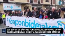 Los socios de Sánchez ponen precio a su apoyo en una marcha en Bilbao: amnistía para los presos etarras