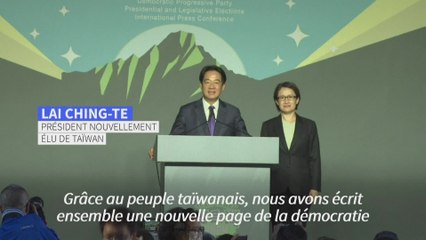 Lai Ching-te élu président, Taïwan ne renoncera "jamais" a son système démocratique