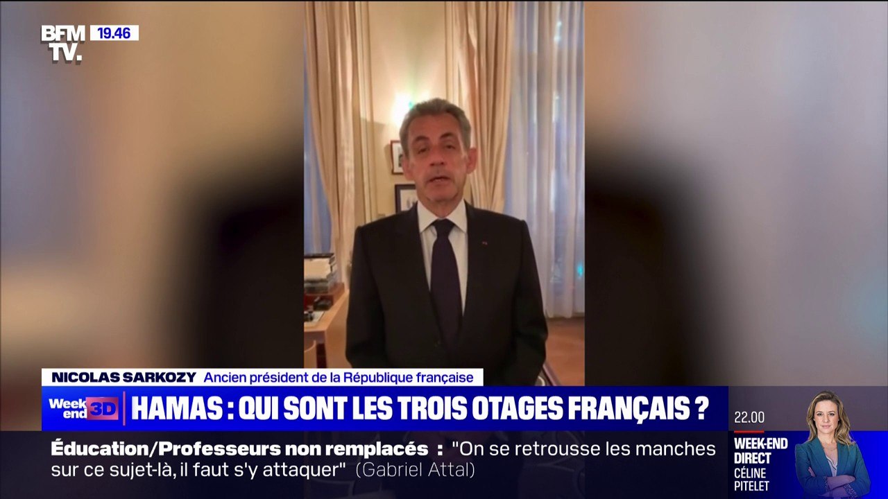 Otages: 100 jours après l'attaque du Hamas, Nicolas Sarkozy "envoie toutes ses pensées" aux familles des otages