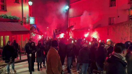 BREAKING: Torchlight march by French nationalists in #Paris