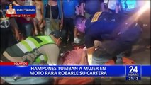 Iquitos: delincuentes en moto asaltan a mujer y la arrojan al pavimento