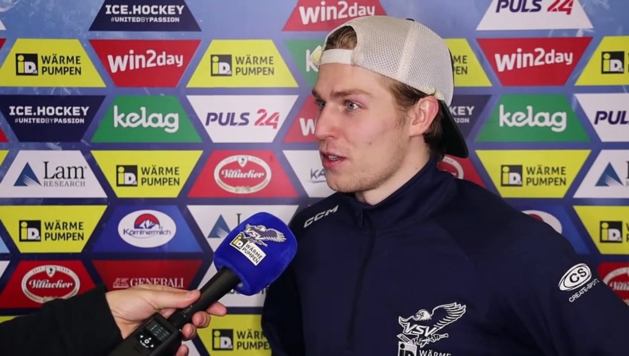 Benjamin Lanzinger (VSV) nach dem Sieg gegen die Pioneers