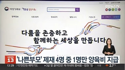 '나쁜부모' 제재 4명 중 1명만 양육비 지급
