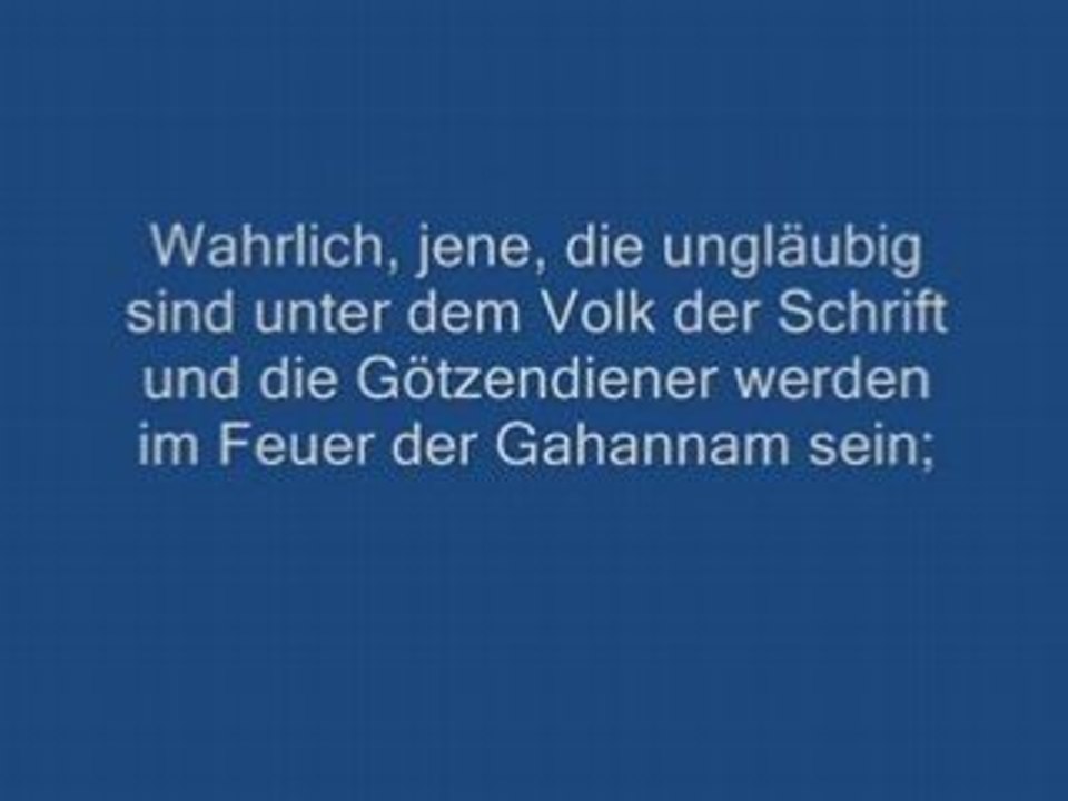 Qur'an - Sura 98 - Al-Bayyina (Der deutliche Beweis)