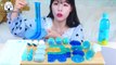 ASMR MUKBANG| BLUE Desserts(Jelly noodles, Rock candy, Push-pop, Kyoho, Kohakuto, Macaroon)