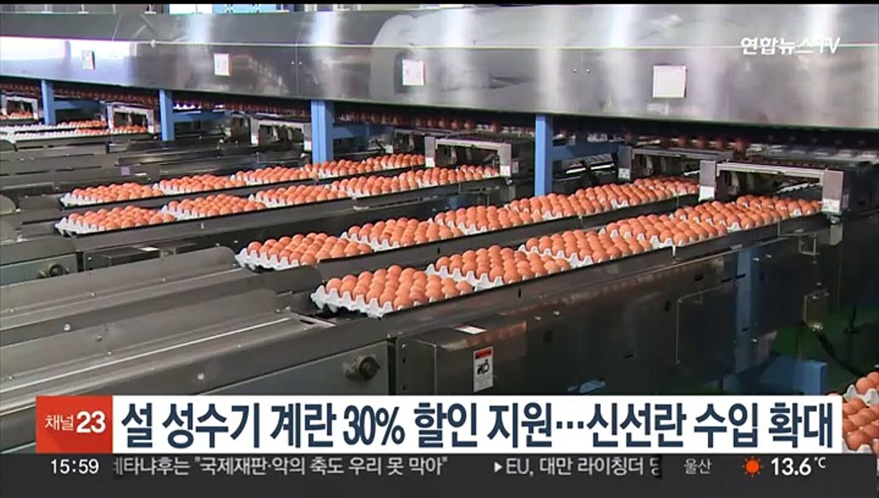 설 성수기 계란 30% 할인 지원…신선란 수입 확대