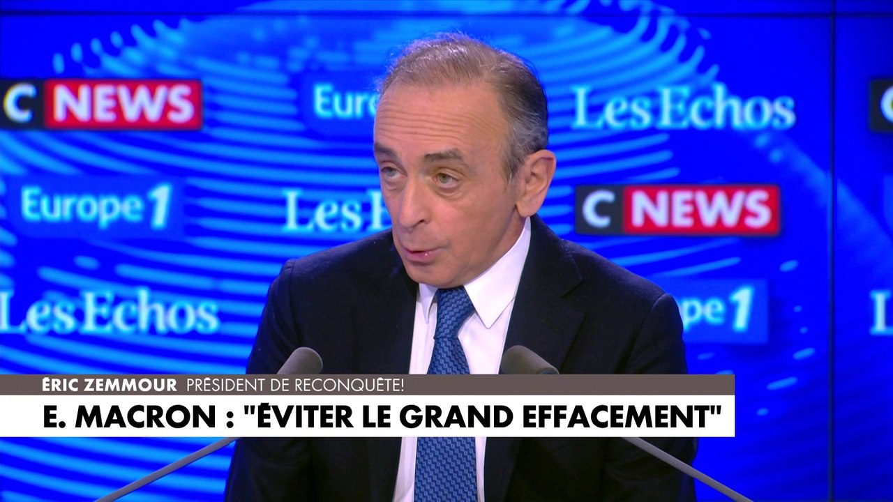 Eric Zemmour :  «J’ai le sentiment qu’Emmanuel Macron empreinte ici ou là des références, des allusions, des mots… Et qu’il utilise un peu son double quinquennat comme une formation accélérée»