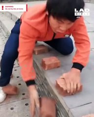 Lad smashes 50 bricks in 40 seconds with his bare hands!