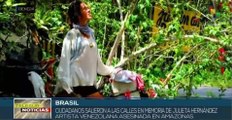 Manifestantes brasileños repudian asesinato de artista venezolana Julieta Hernández