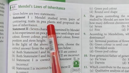 NEET 2022 MCQ of Principles of Inheritance & Variations