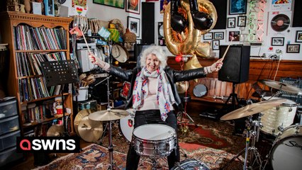 Great-grand mum, 90, is Britain’s ‘oldest female drummer’ - after lessons with Simply Red member